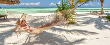 Relaxing in a hammock