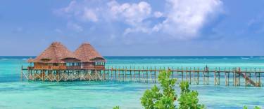 Jetty leading to an overwater bar at Pwani Mchangani