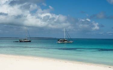 White sandy beach and turquoise waters