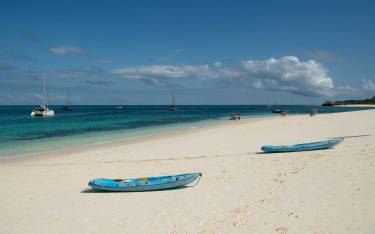 Kayaks lying on the beach