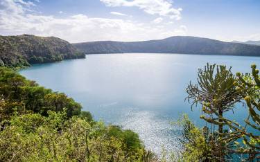 Crater lake on the border of Kenya and Tanzania