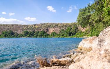 Crater lake on the border of Kenya and Tanzania