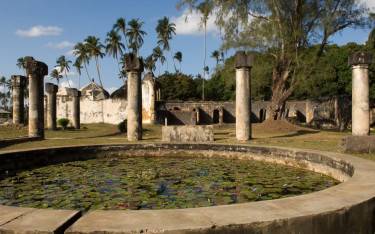 Garden pond at the Maruhubi Palace