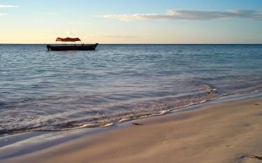 Boat anchored at the beach