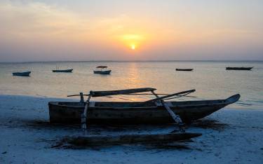 Boats at sunset