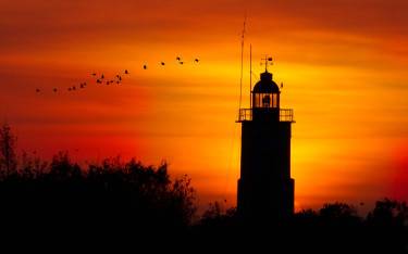 The lighthouse at sunset