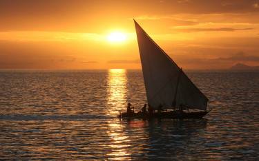 Dhow at sunset