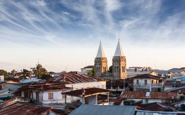 Rooftop view over the town