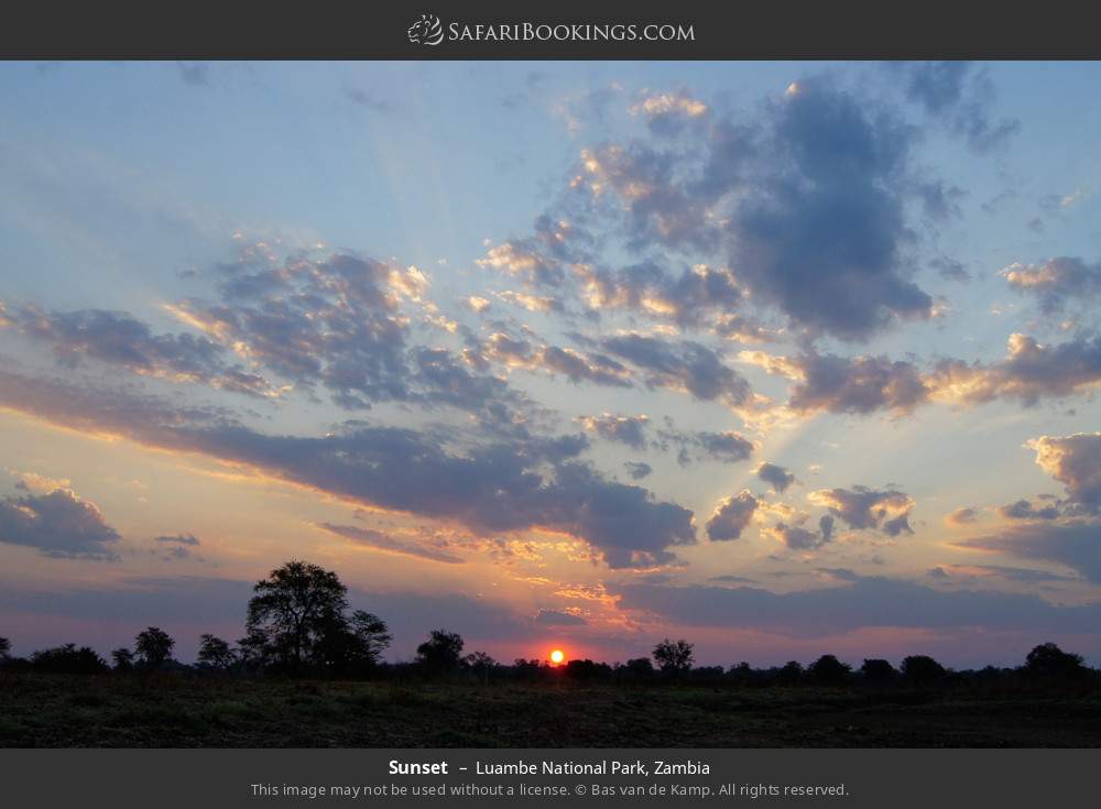 Sunset in Luambe National Park, Zambia