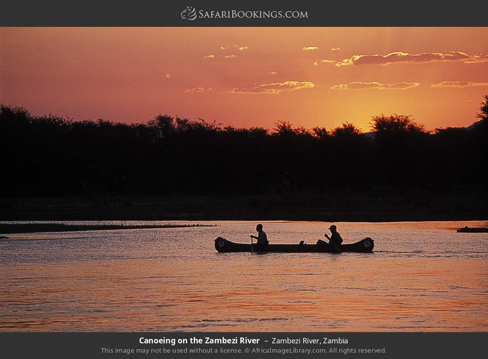 Canoeing on the Zambezi River in Zambezi River, Zambia
