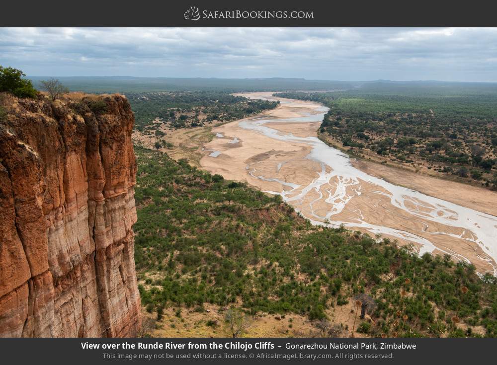 View over the Runde River from the Chilojo Cliffs in Gonarezhou National Park, Zimbabwe