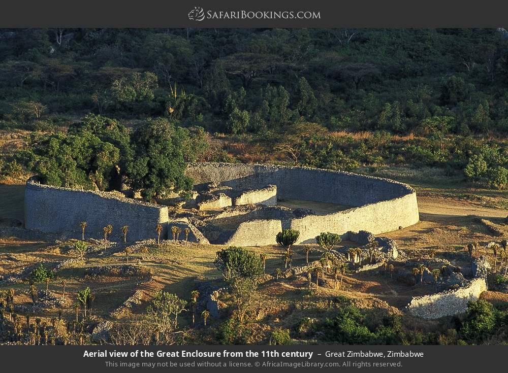 Aerial view of the Great Enclosure at Great Zimbabwe in Great Zimbabwe, Zimbabwe