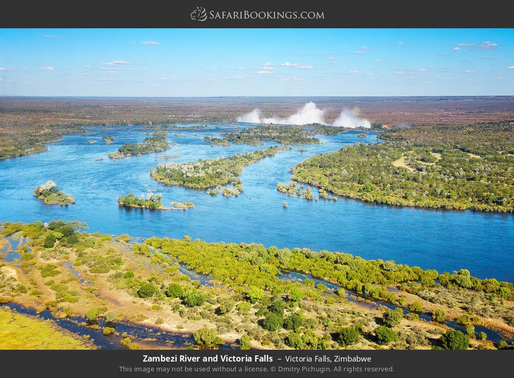 Zambezi River and Victoria Falls in Victoria Falls, Zimbabwe