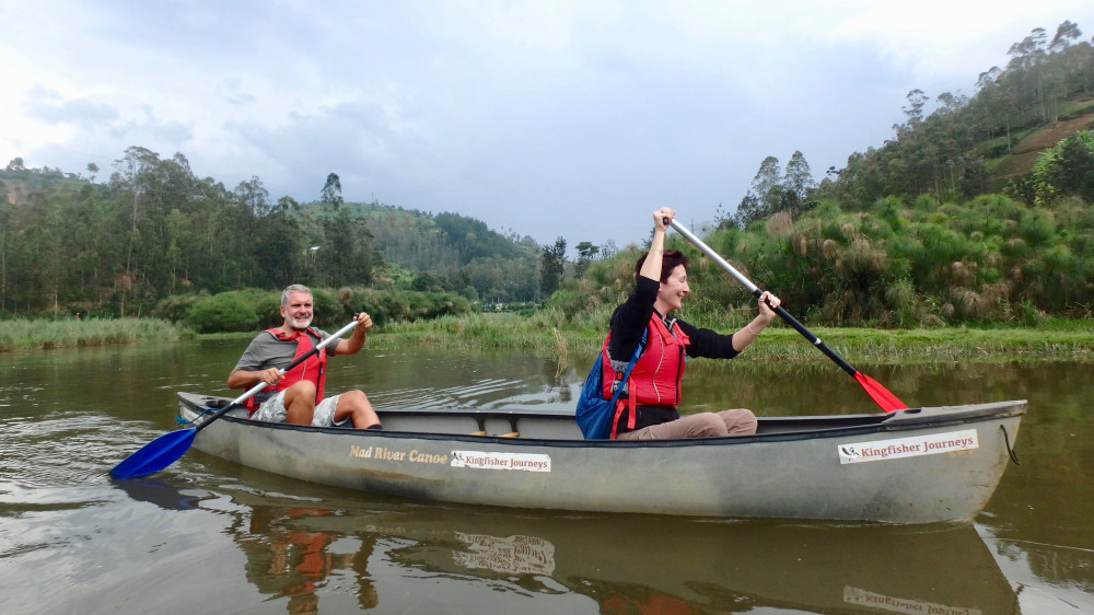 Canoeing on Mukungwa River in Rwanda