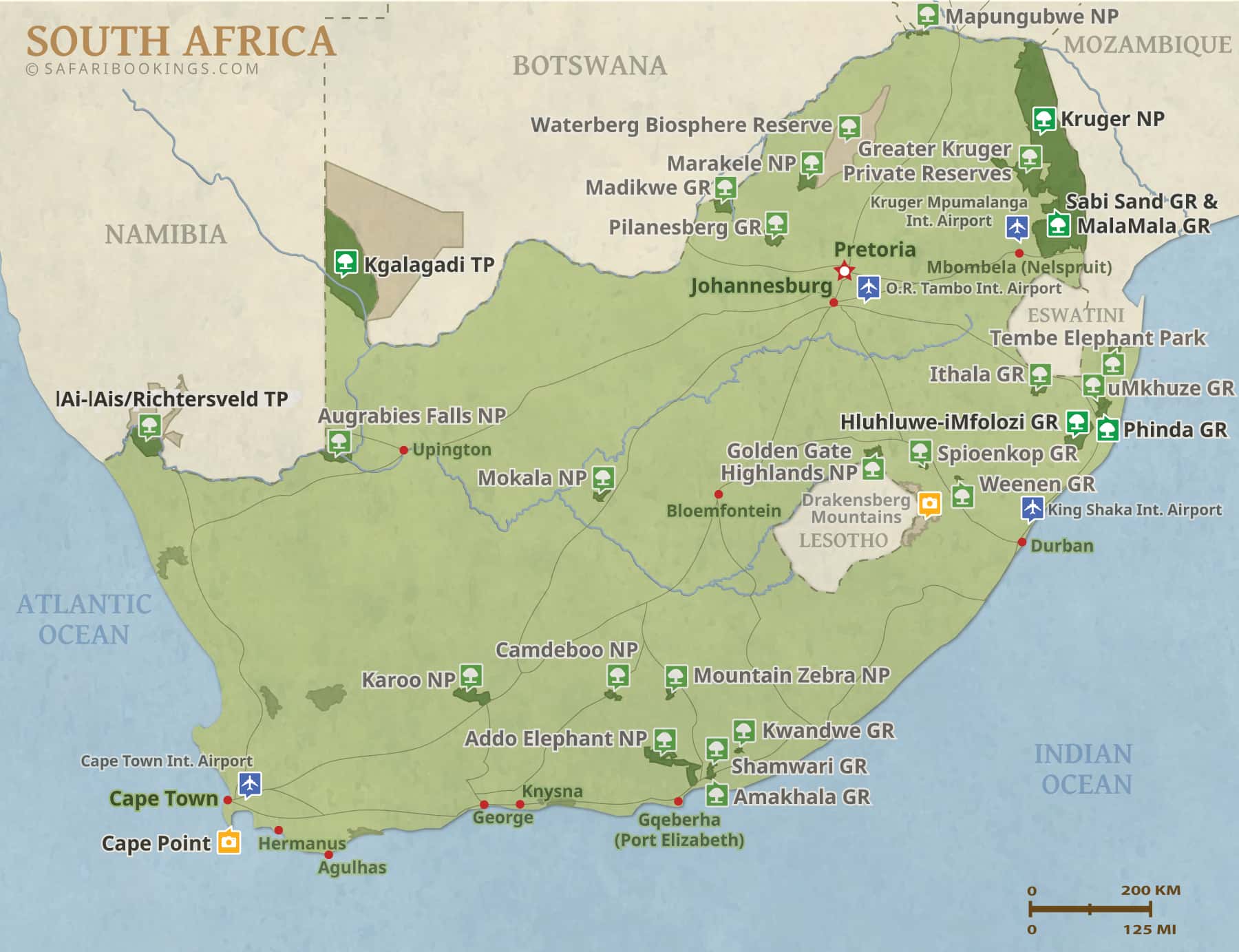 South Africa National Parks Map