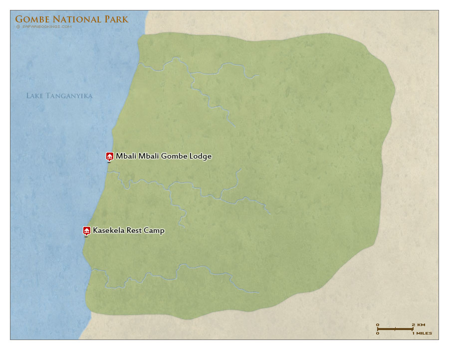 Detailed Map of Gombe National Park