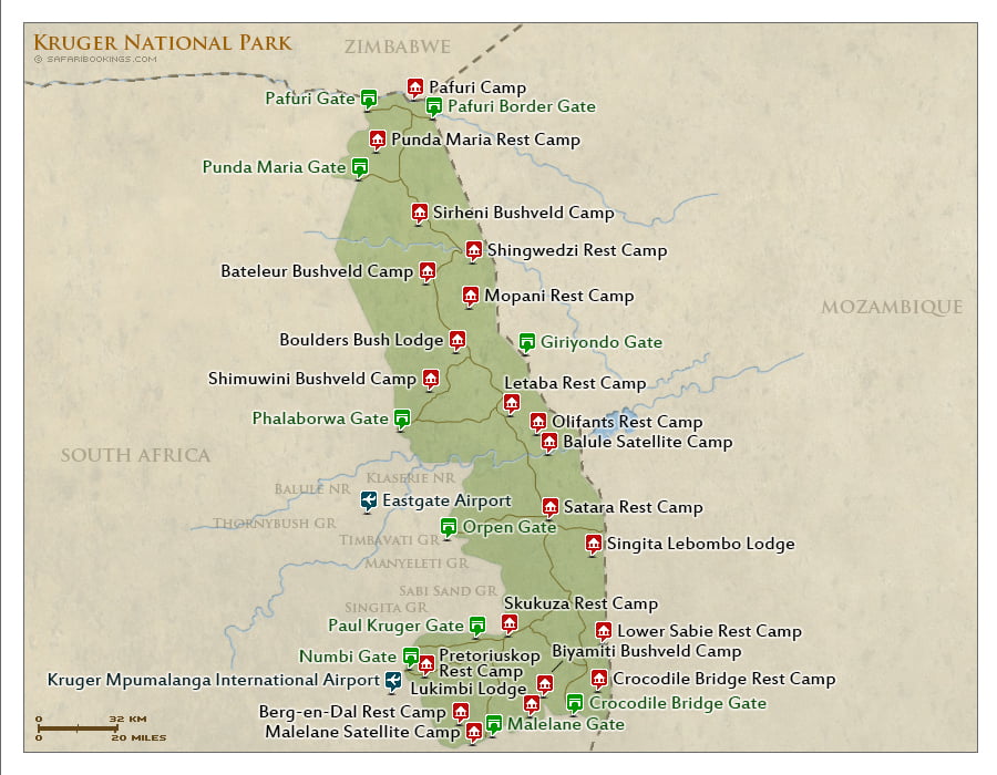 Kruger Map Detailed Map Of Kruger National Park   Map Of Kruger National Park 