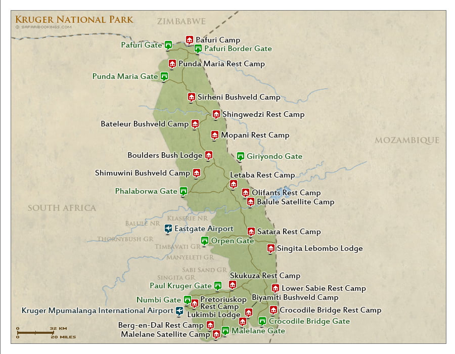 Kruger Map Detailed Map Of Kruger National Park