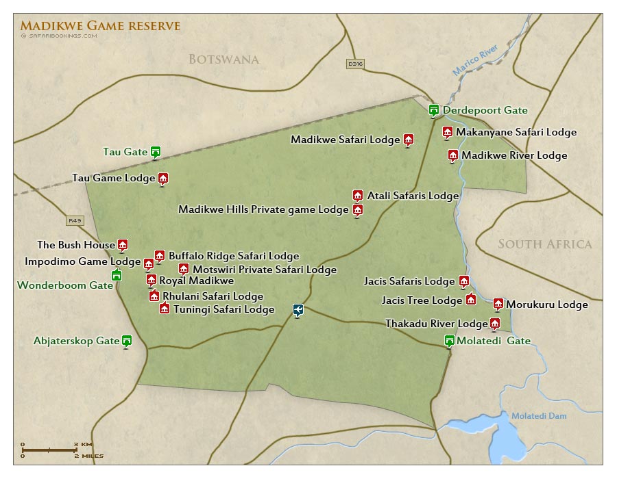 Detailed Map of Madikwe Game Reserve