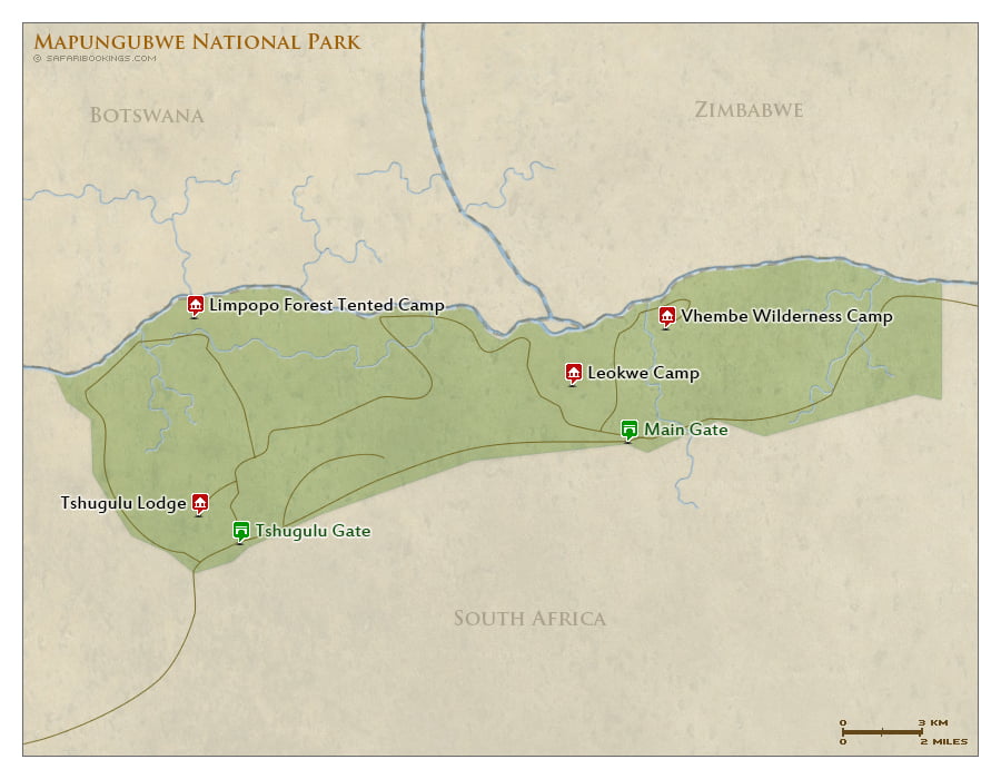 Mapungubwe Map Detailed Map Of Mapungubwe National Park