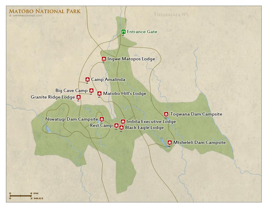 Detailed Map of Matobo National Park