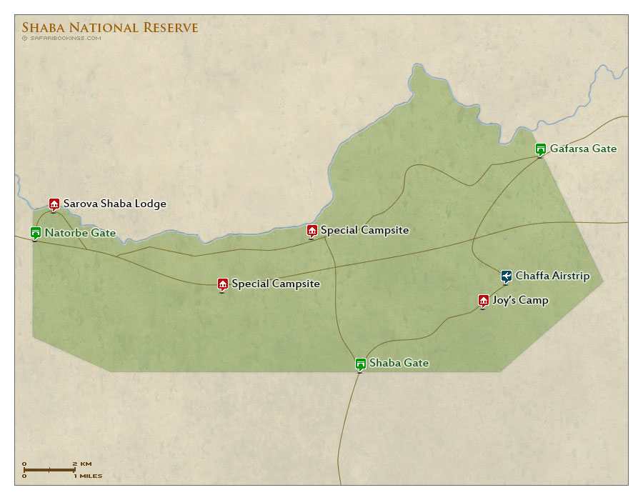 Detailed Map of Shaba National Reserve