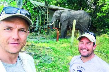 Jamie & Garrick on a site visit in Botswana!