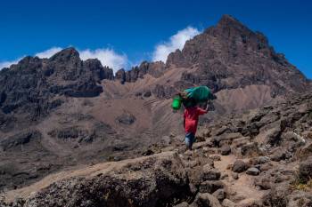 One of our company Mountain porter at Kilimanjaro