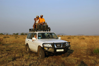 Founder and CEO Mr. Habtamu on a Safari 