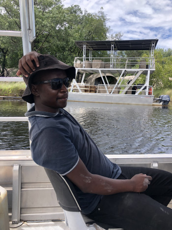 our director on boat cruise