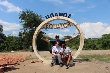 Uganda Equartor monument in Queen Elizabeth park