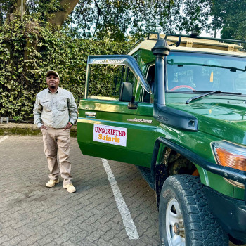 Our Guide David with one of our Landcruisers