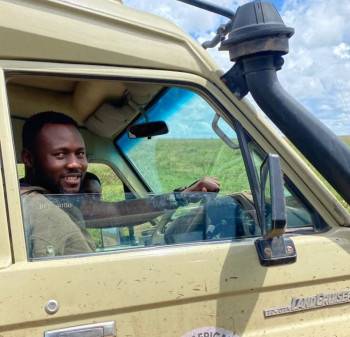 Our tour guide in our safari jeep 