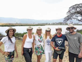 Our happy team of Mateys Wild Tours at Ngorongoro 