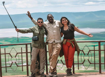 George with Guests at Ngorongoro Crater View Point